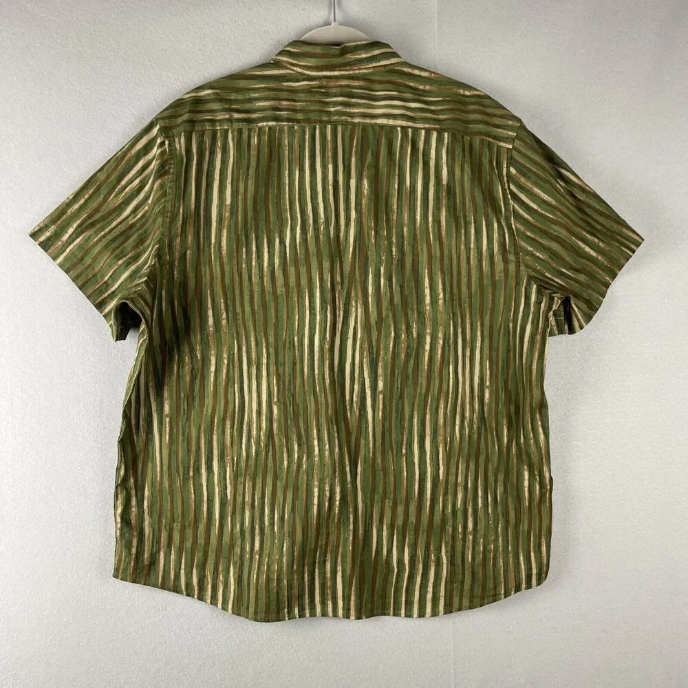 Banana Republic Shirt Mens XL Slim Fit Organic‎ Cotton Button Up Striped Eco NWT